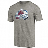 Men's Colorado Avalanche Distressed Team Logo Tri Blend T-Shirt Ash FengYun,baseball caps,new era cap wholesale,wholesale hats